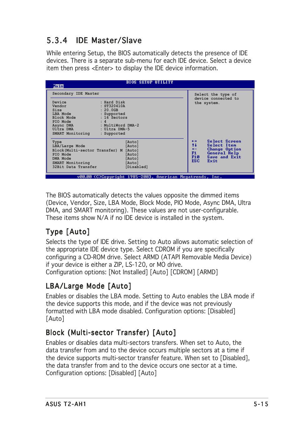 Type [auto, Lba/large mode [auto, Block (multi-sector transfer) [auto | Asus Terminator 2 Barebone System T2-AH1 User Manual | Page 97 / 122