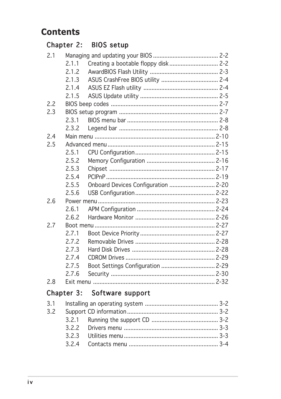 Asus A7V400-MX SE User Manual | Page 4 / 72