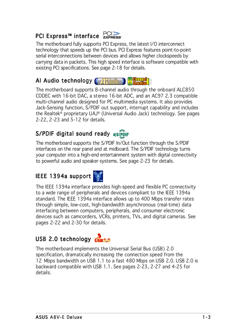Asus A8V-E User Manual | Page 19 / 142