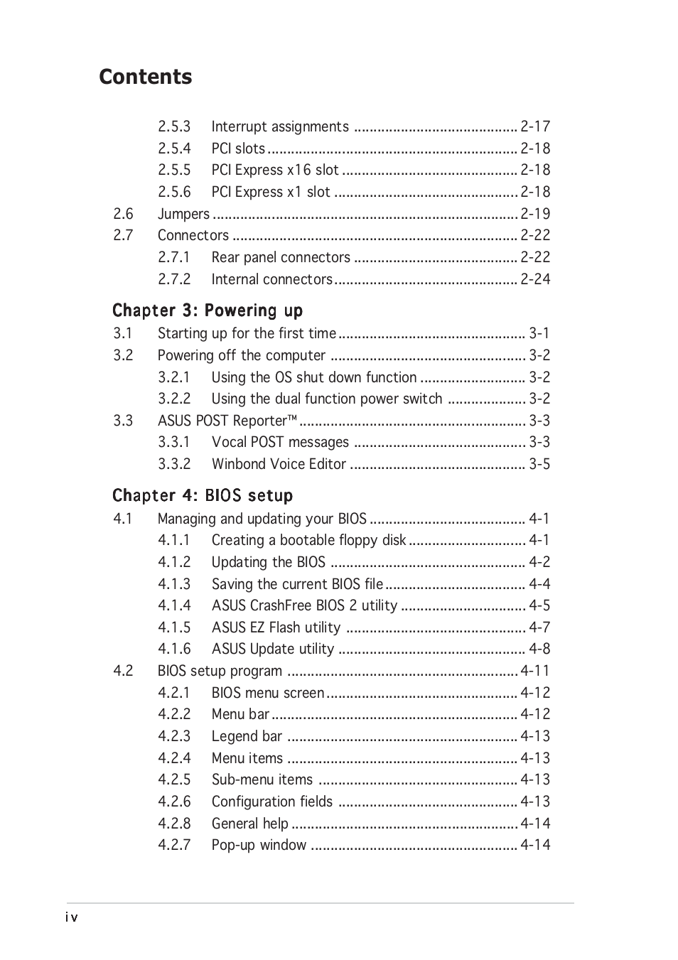 Asus A8V-E User Manual | Page 4 / 142