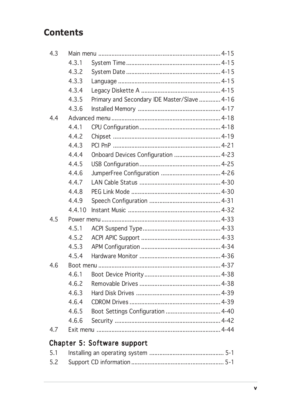 Asus A8V-E User Manual | Page 5 / 142