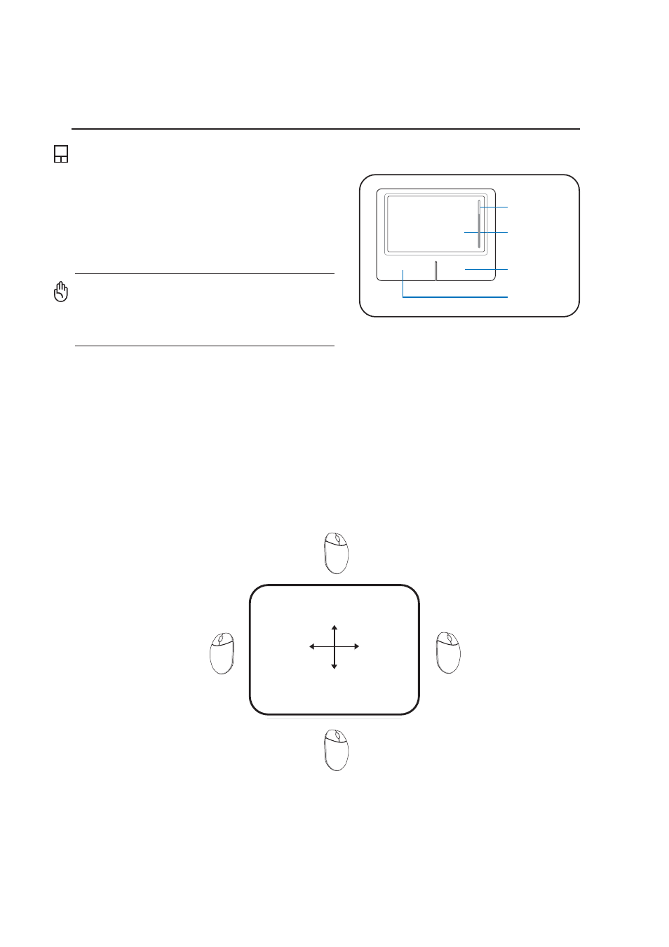 Pointing device, Using the touchpad | Asus E2239 User Manual | Page 42 / 78