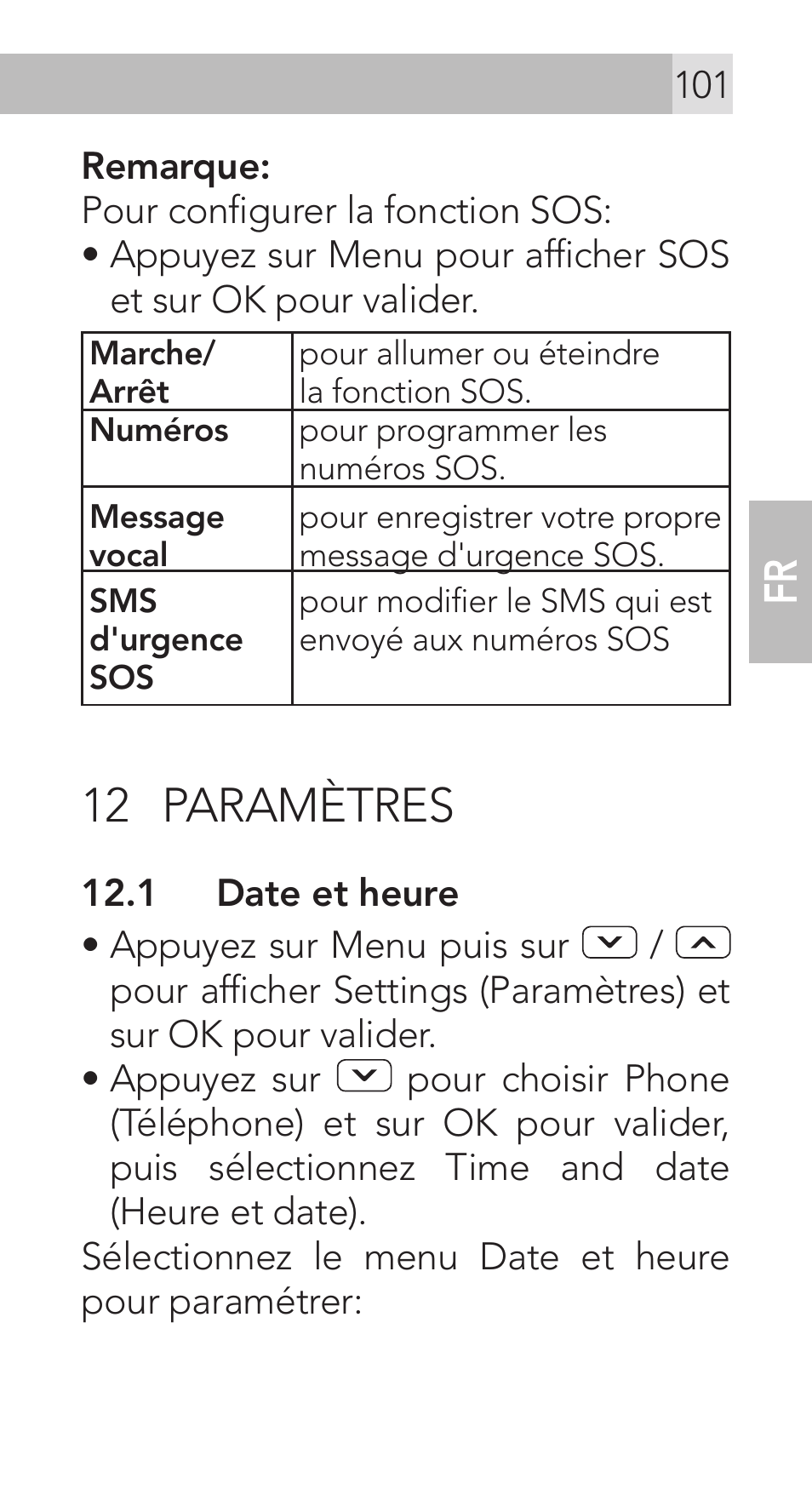 12 paramètres | AEG Voxtel M311 User Manual | Page 101 / 216