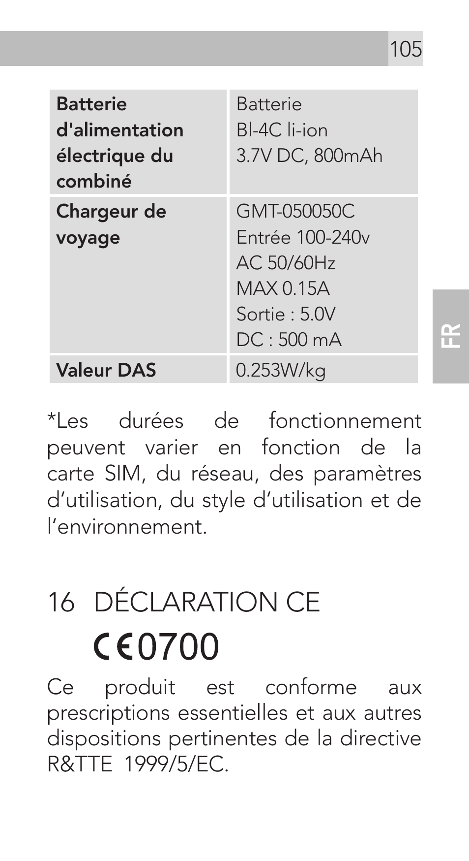 16 déclaration ce | AEG Voxtel M311 User Manual | Page 105 / 216