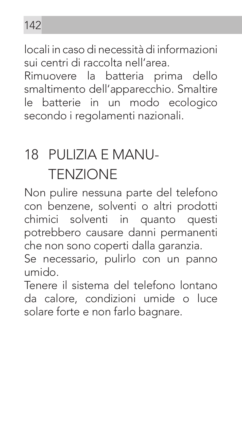 18 pulizia e manu- tenzione | AEG Voxtel M311 User Manual | Page 142 / 216
