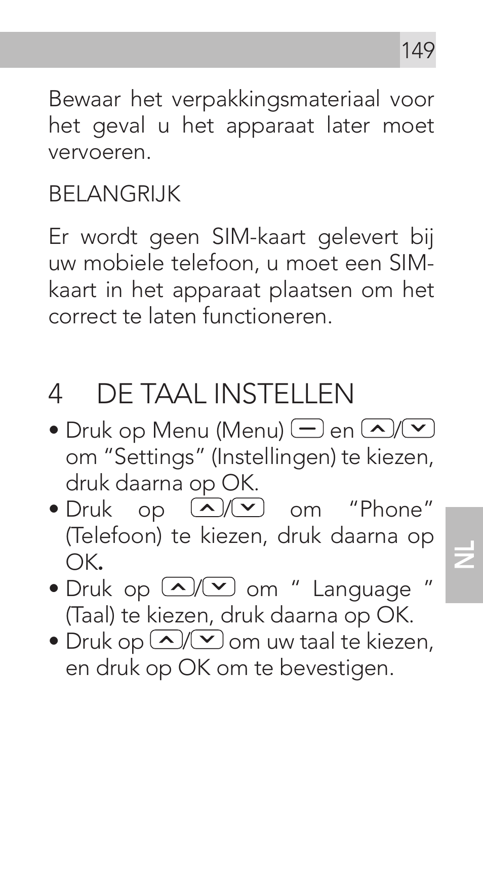 4 de taal instellen | AEG Voxtel M311 User Manual | Page 149 / 216