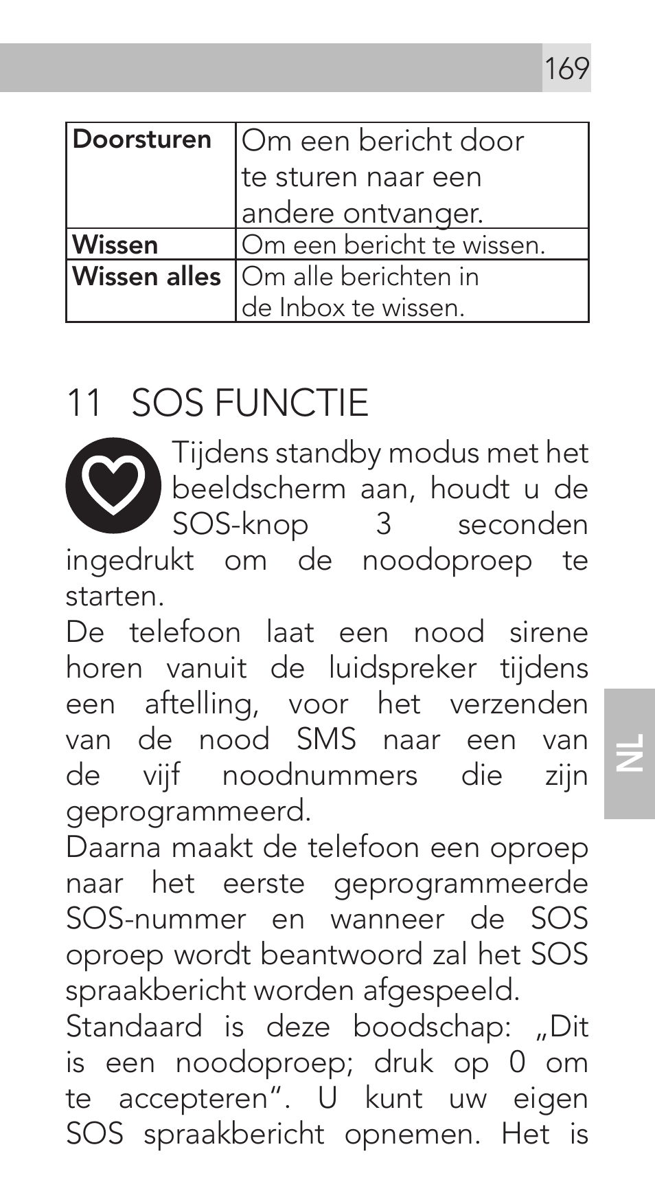 11 sos functie | AEG Voxtel M311 User Manual | Page 169 / 216
