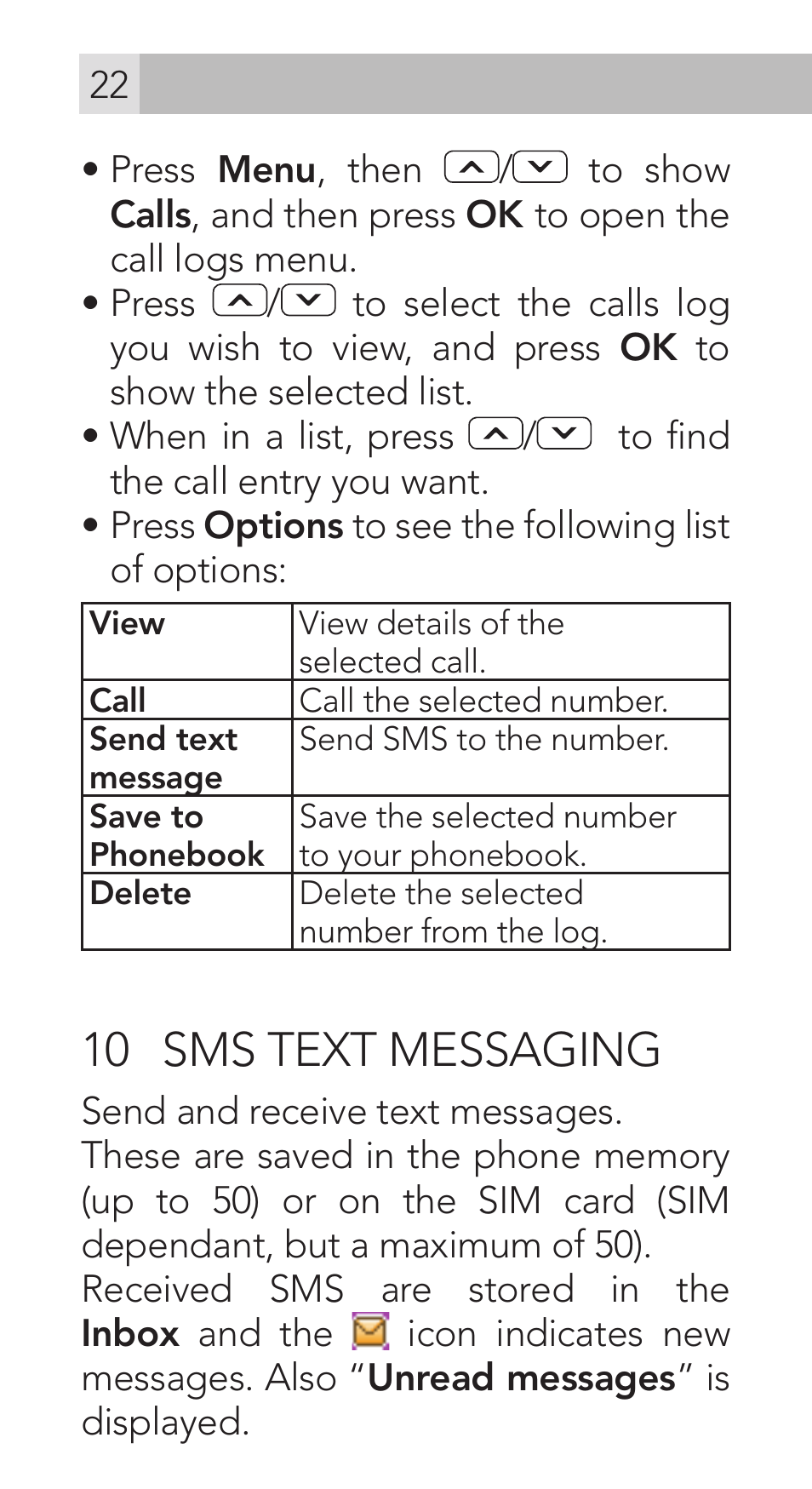 10 sms text messaging | AEG Voxtel M311 User Manual | Page 22 / 216