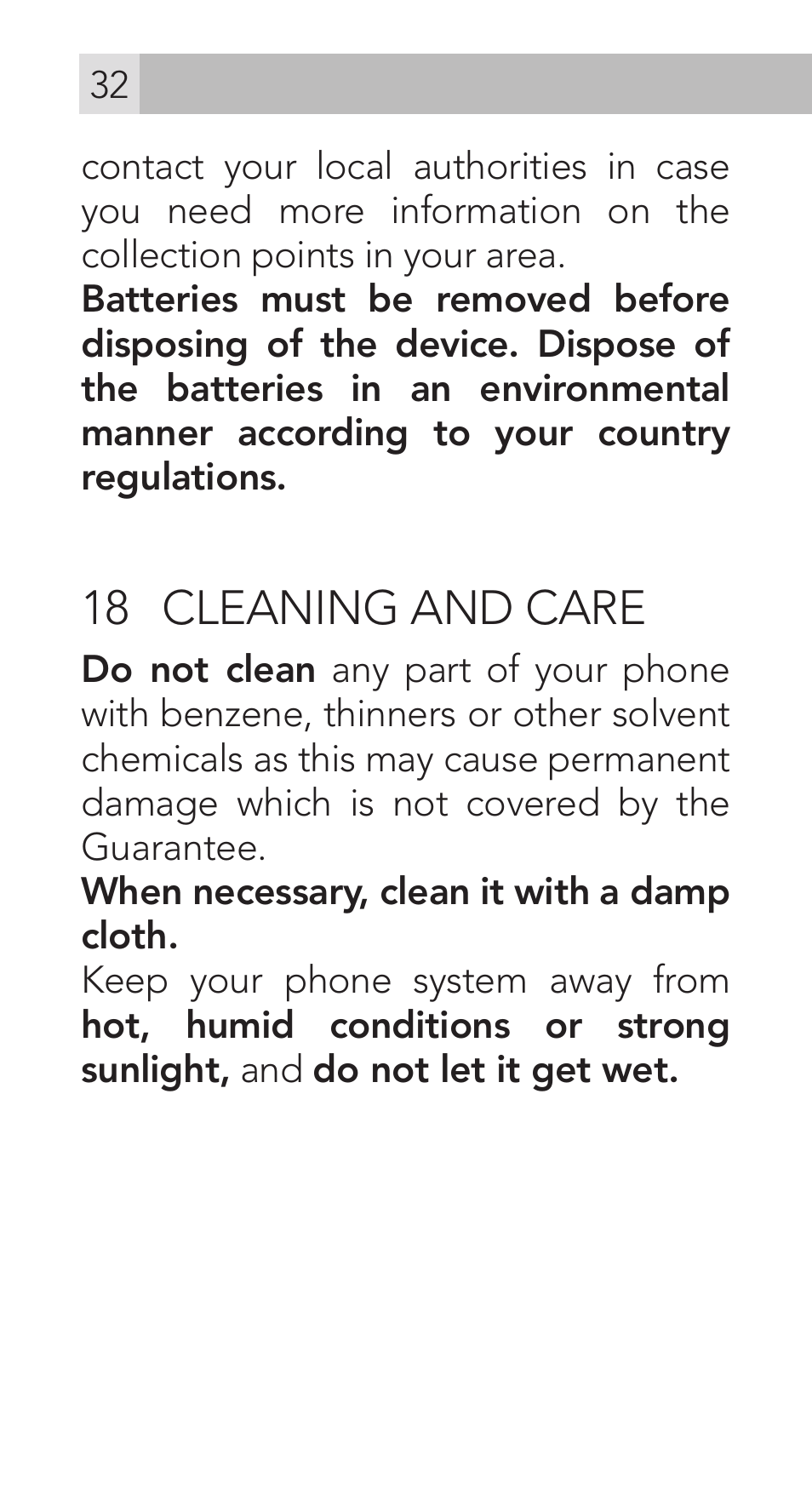 18 cleaning and care | AEG Voxtel M311 User Manual | Page 32 / 216