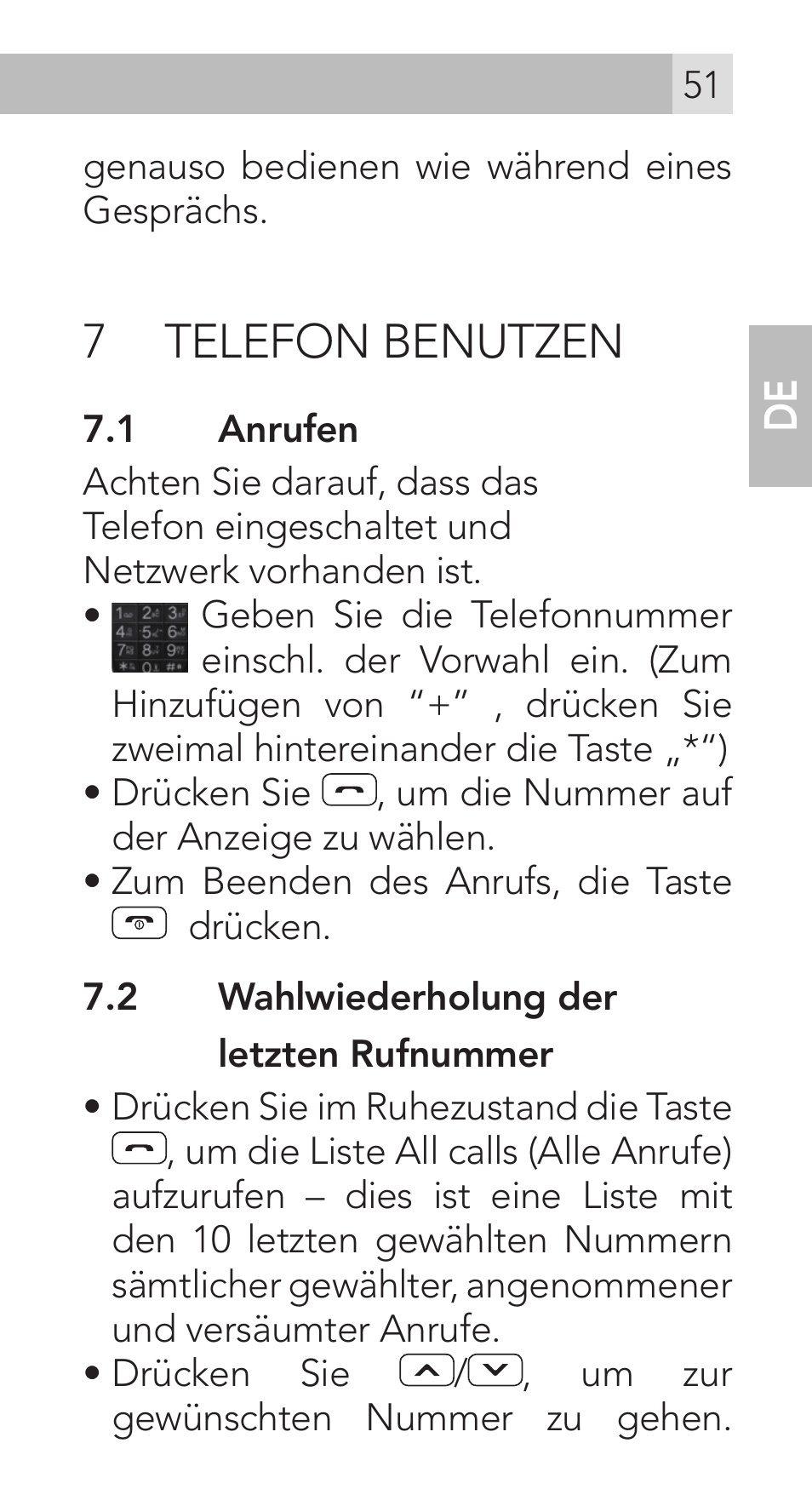 7 telefon benutzen | AEG Voxtel M311 User Manual | Page 51 / 216