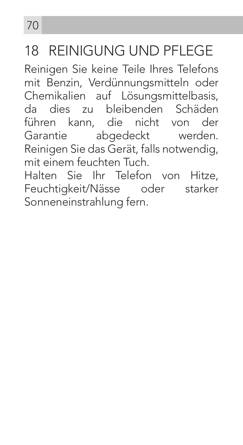 18 reinigung und pflege | AEG Voxtel M311 User Manual | Page 70 / 216
