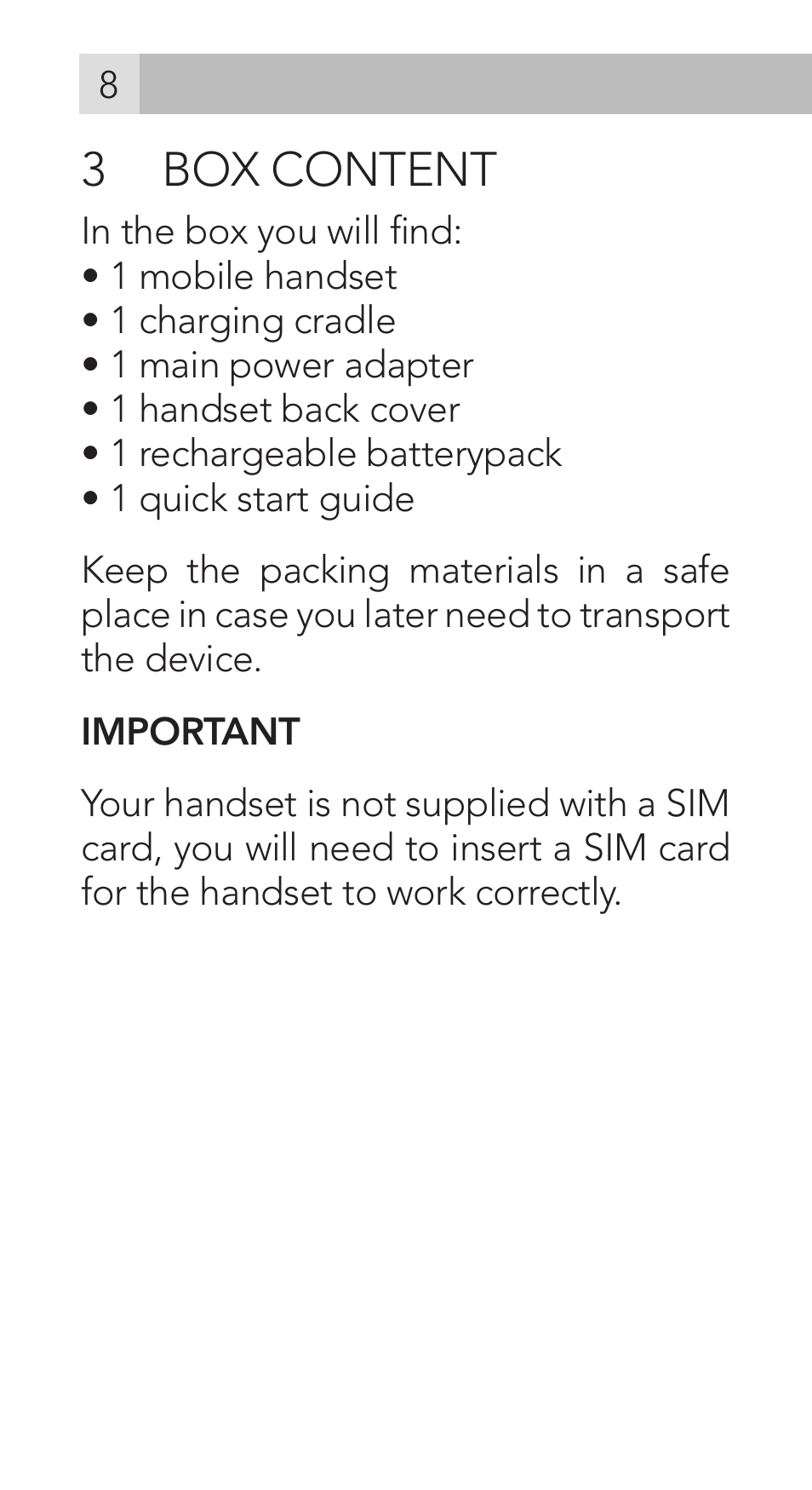 3 box content | AEG Voxtel M311 User Manual | Page 8 / 216
