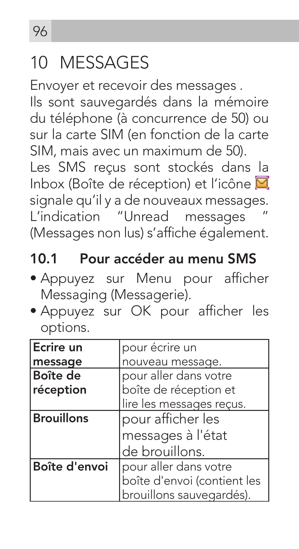 10 messages | AEG Voxtel M311 User Manual | Page 96 / 216