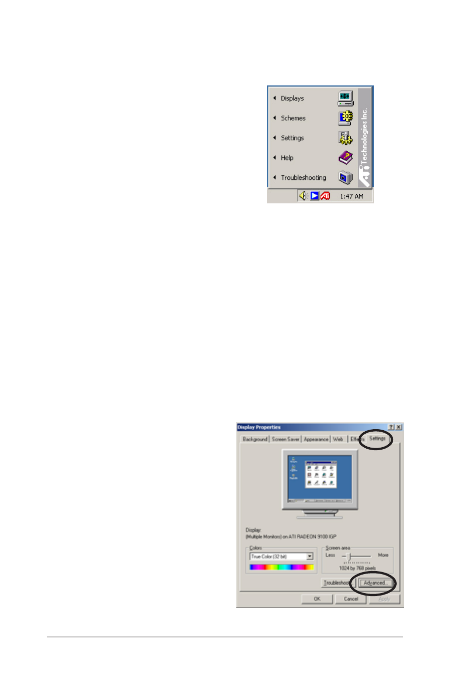 2 right-click menu, 3 managing multiple displays | Asus DELUXE P4R800-V User Manual | Page 106 / 124