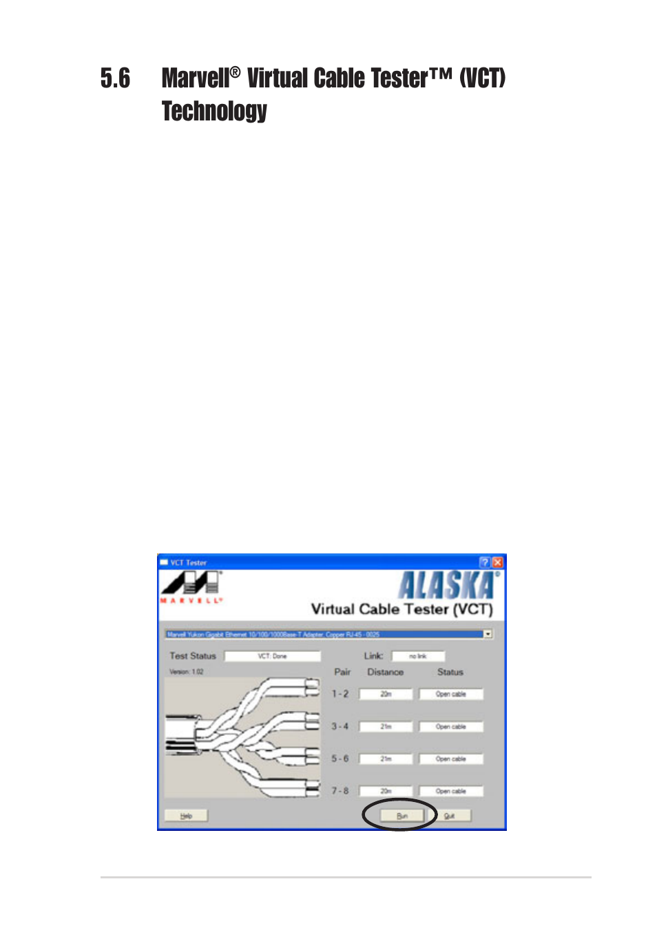 6 marvell, Virtual cable tester™ (vct) technology, Using the virtual cable tester | Asus DELUXE P4R800-V User Manual | Page 123 / 124