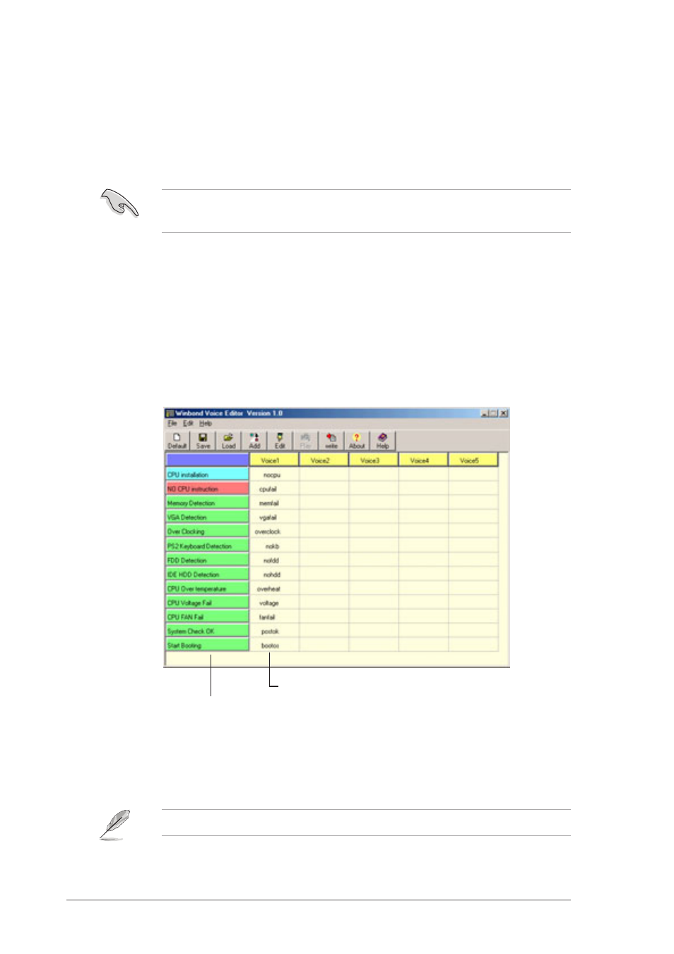 2 winbond voice editor | Asus DELUXE P4R800-V User Manual | Page 58 / 124