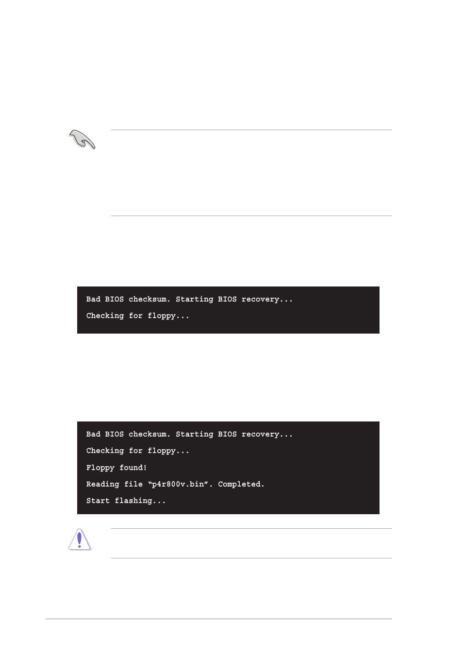 3 recovering the bios with crashfree bios 2 | Asus DELUXE P4R800-V User Manual | Page 68 / 124