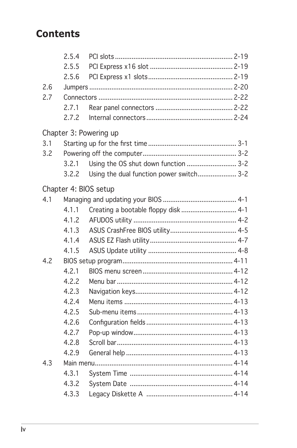 Asus P5L 1394 User Manual | Page 4 / 120