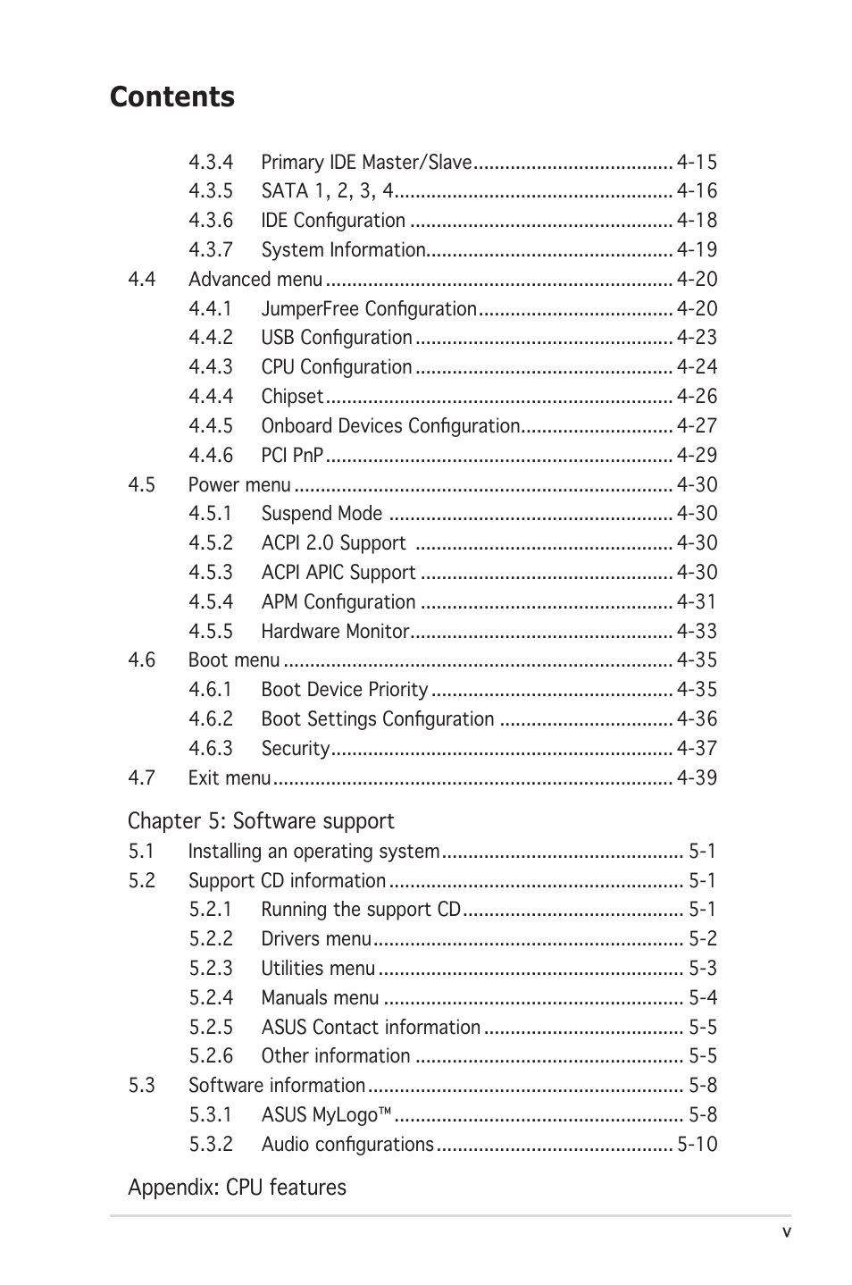 Asus P5L 1394 User Manual | Page 5 / 120