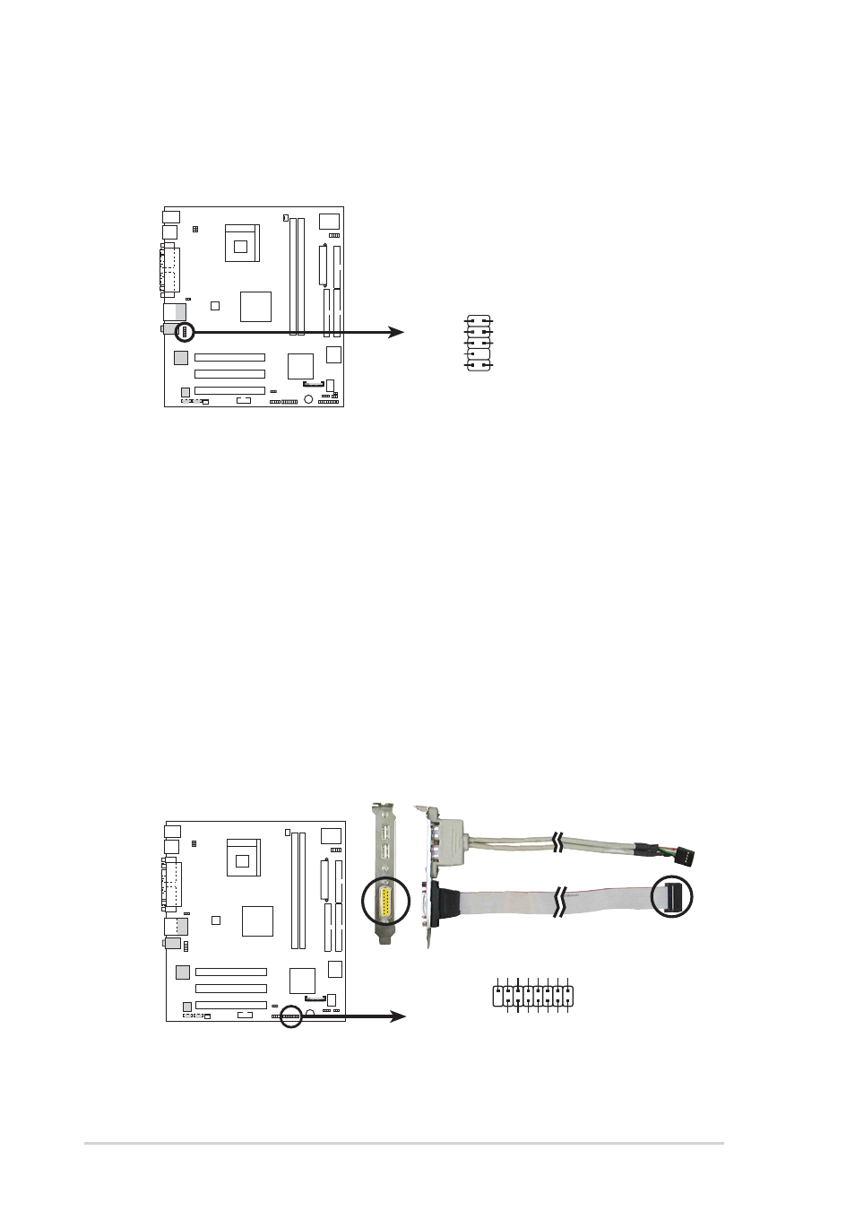 P4bgv-mx front panel audio connector iapanel1, P4bgv-mx game connector game1 | Asus P4BGV-MX User Manual | Page 26 / 60