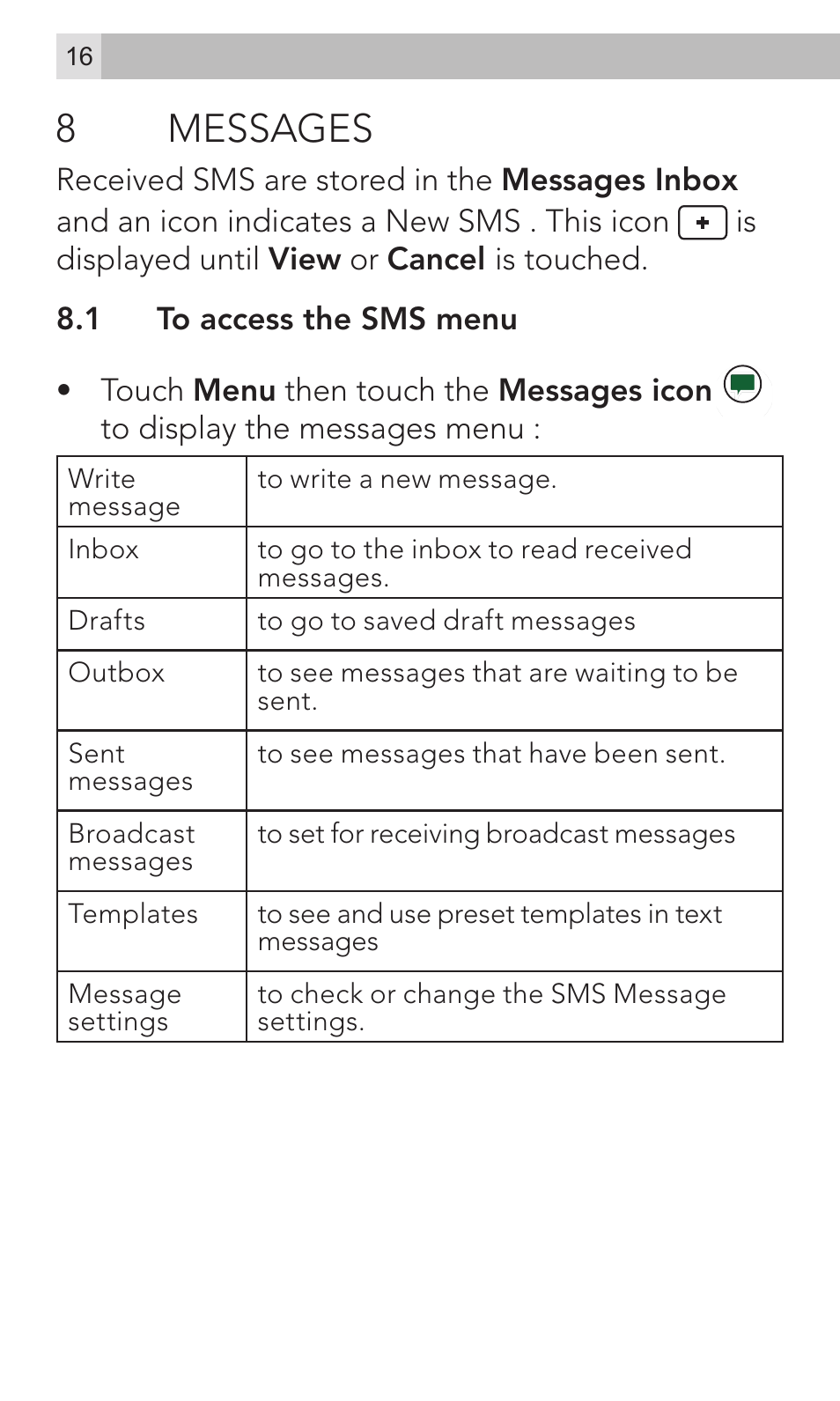 8messages | AEG Voxtel M800 User Manual | Page 16 / 48