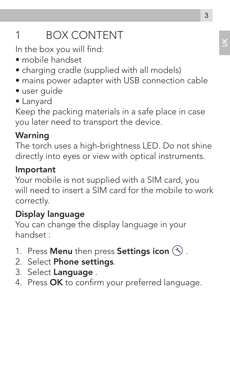 1box content | AEG Voxtel M800 User Manual | Page 3 / 48