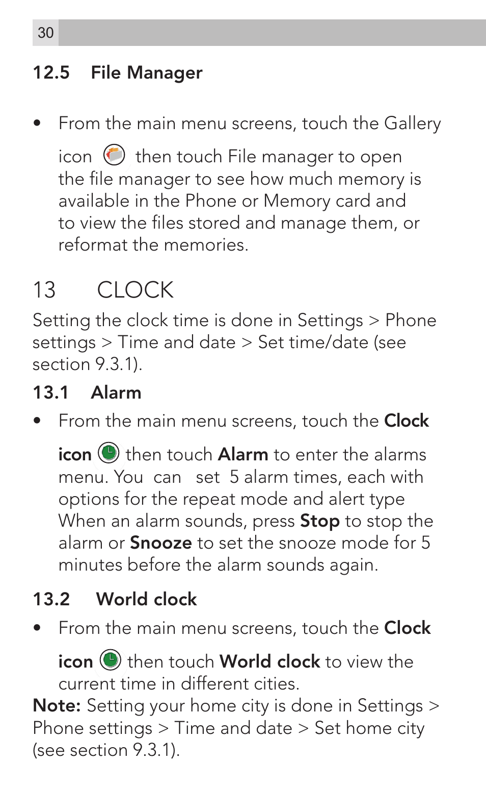13 clock | AEG Voxtel M800 User Manual | Page 30 / 48