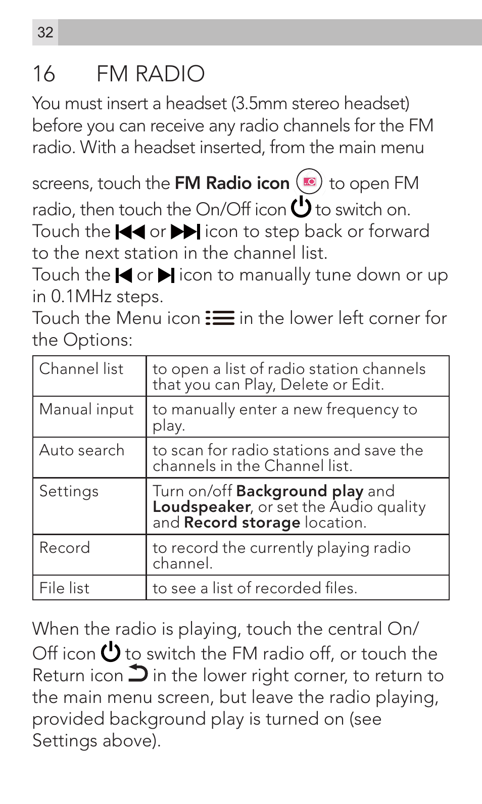 16 fm radio | AEG Voxtel M800 User Manual | Page 32 / 48