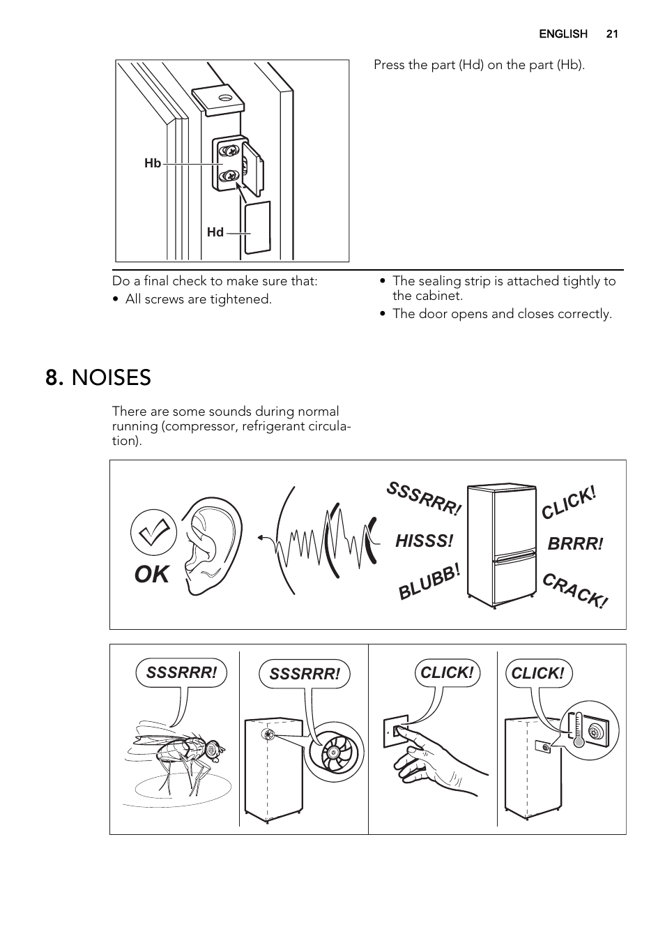 Noises | AEG SCZ71800F0 User Manual | Page 21 / 24