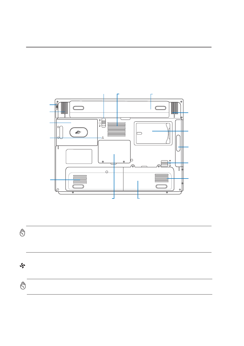 Bottom side, Knowing the parts, Air vents | Asus E1916 User Manual | Page 14 / 72