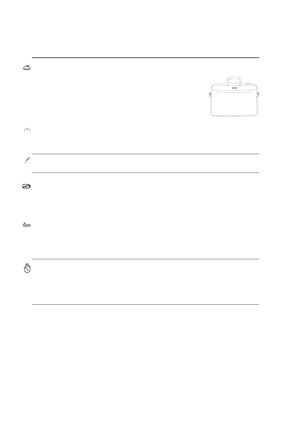 Transportation precautions | Asus E1916 User Manual | Page 8 / 72