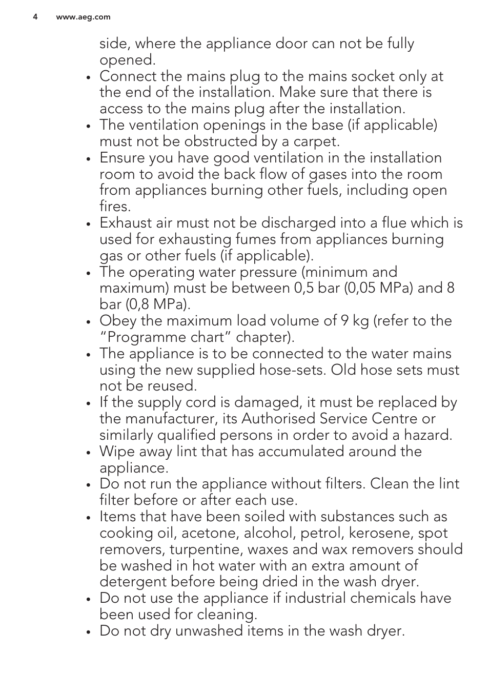 AEG T65170AV User Manual | Page 4 / 48