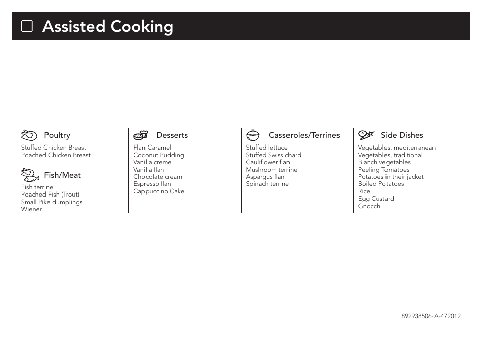 Assisted cooking | AEG KE8404001M User Manual | Page 4 / 4