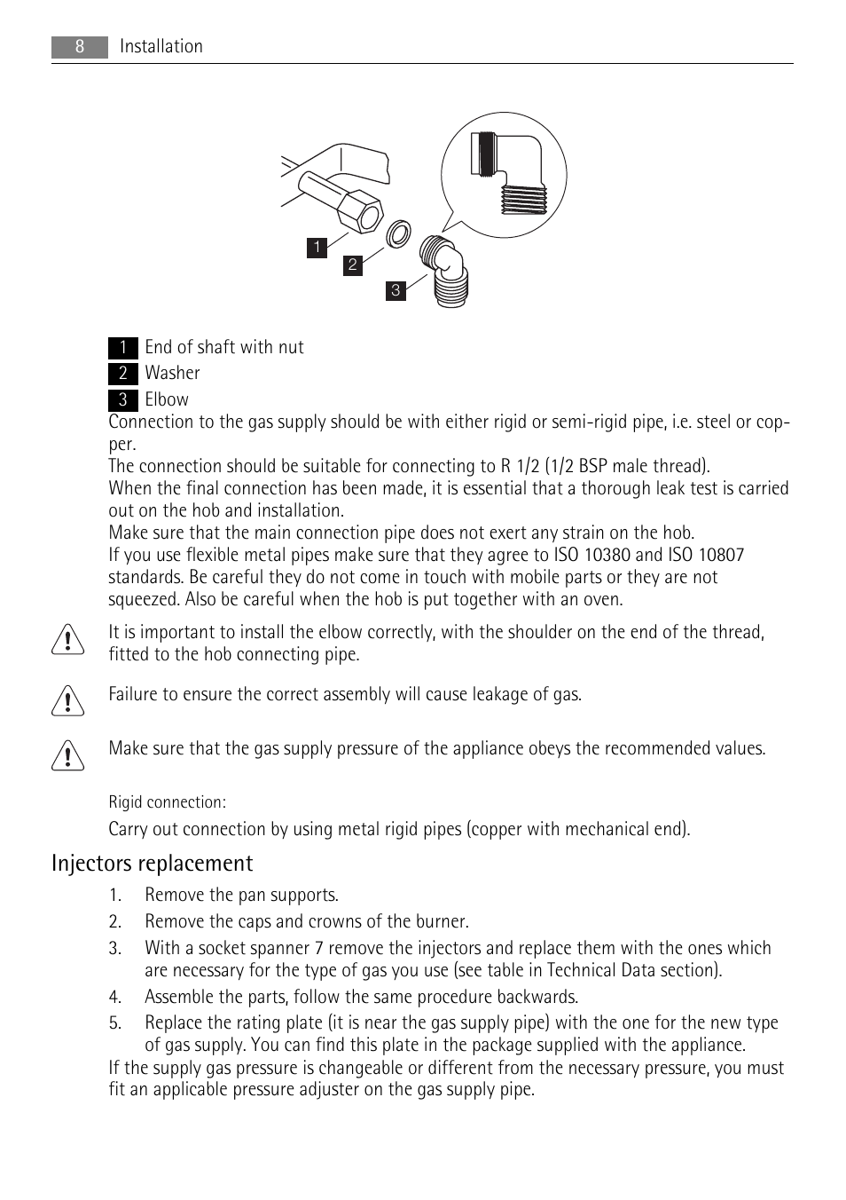Injectors replacement | AEG HG755520UM User Manual | Page 8 / 24