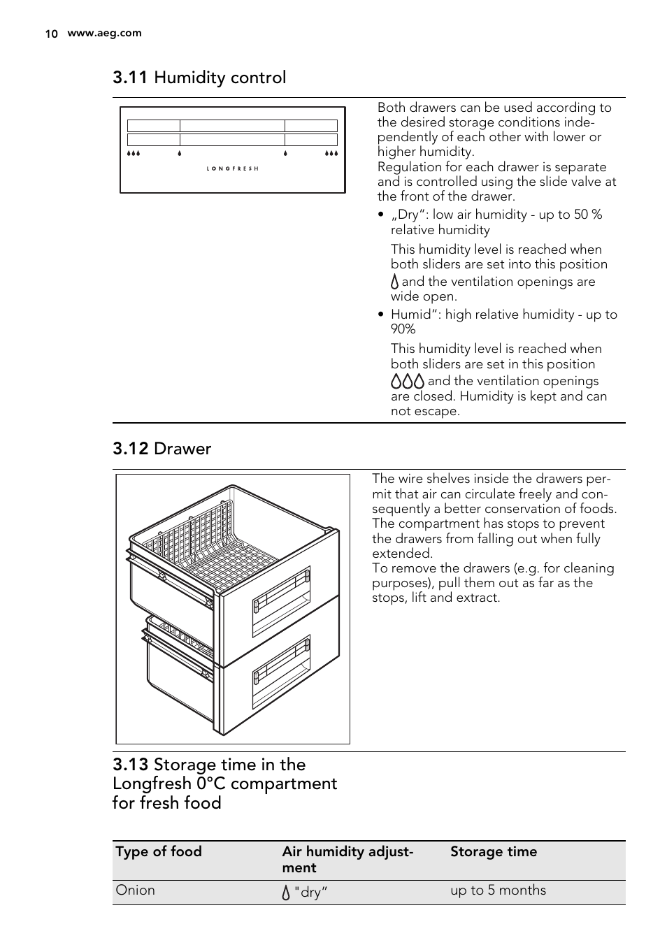 11 humidity control, 12 drawer | AEG SCN71800S1 User Manual | Page 10 / 24