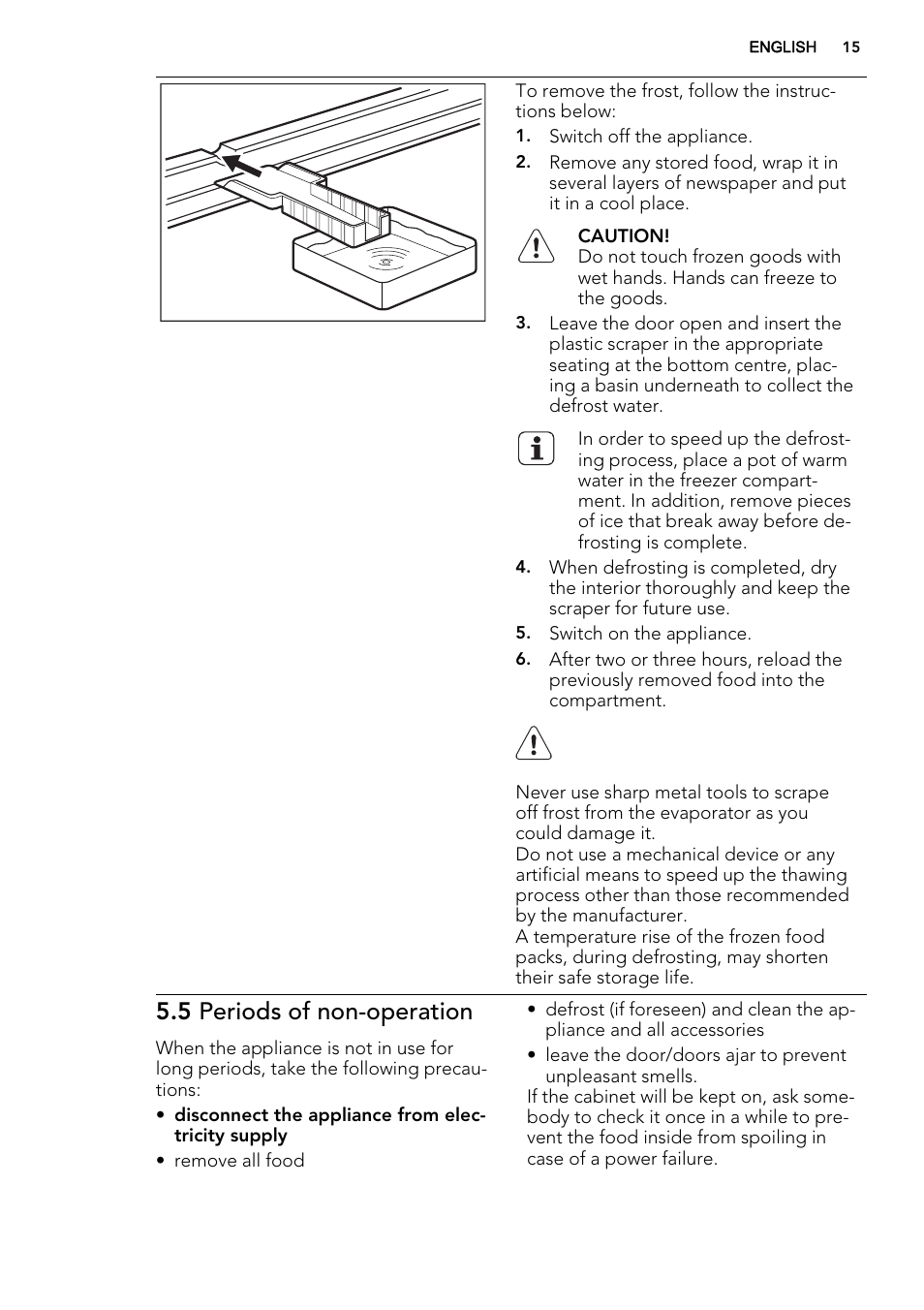 5 periods of non-operation | AEG SCN71800S1 User Manual | Page 15 / 24