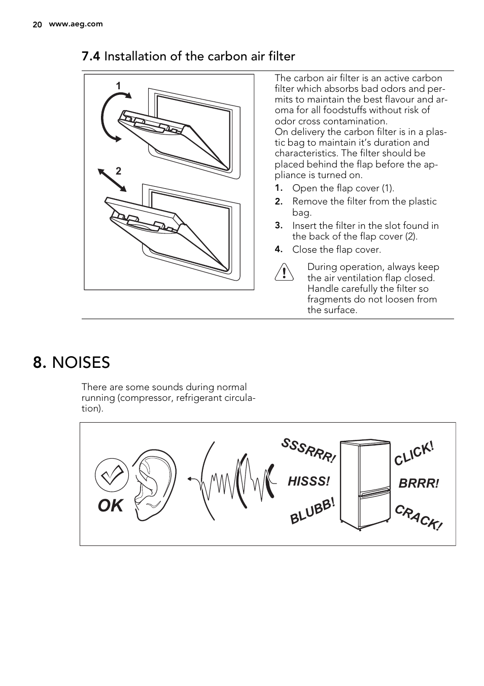 Noises | AEG SCN71800S1 User Manual | Page 20 / 24