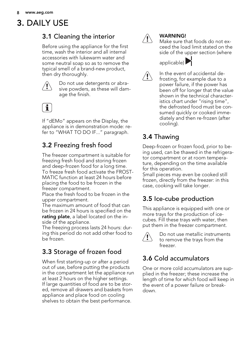 Daily use | AEG SCN71800S1 User Manual | Page 8 / 24