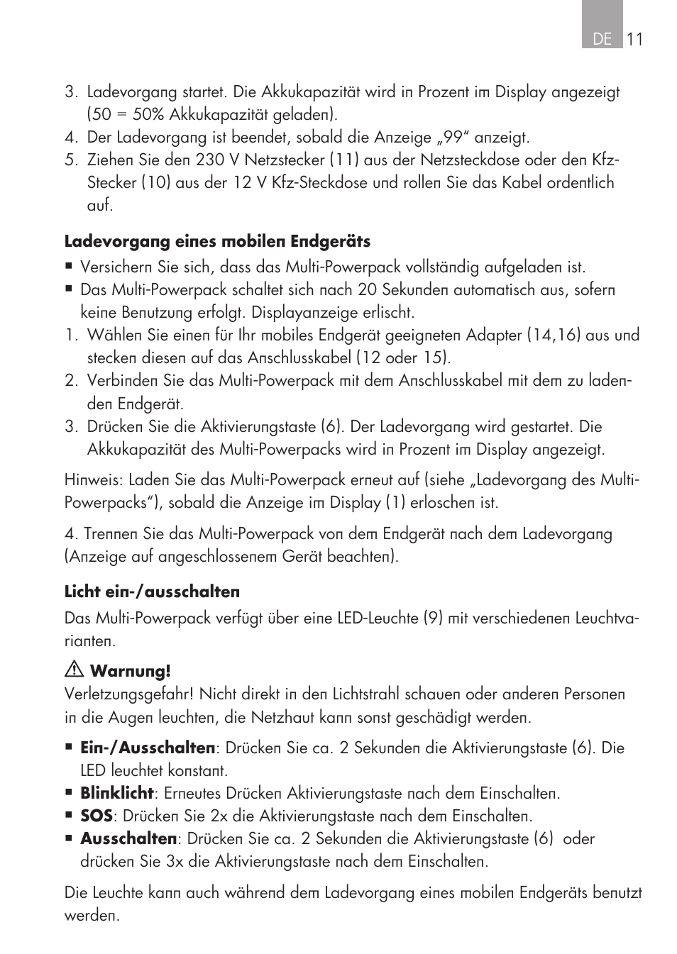 AEG Multi-Powerpack ML 12 User Manual | Page 11 / 76