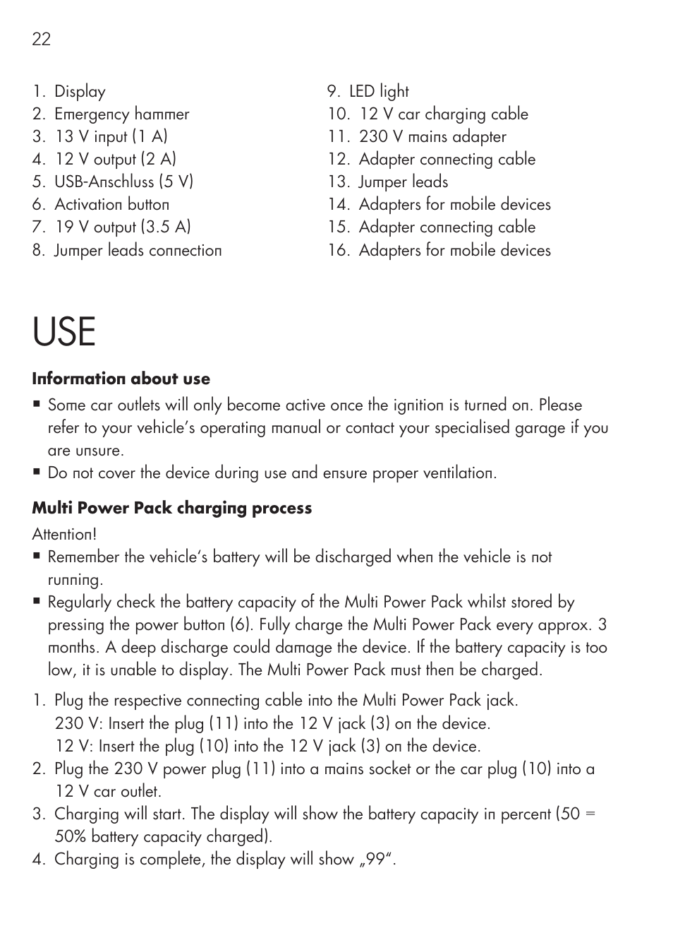 AEG Multi-Powerpack ML 12 User Manual | Page 22 / 76