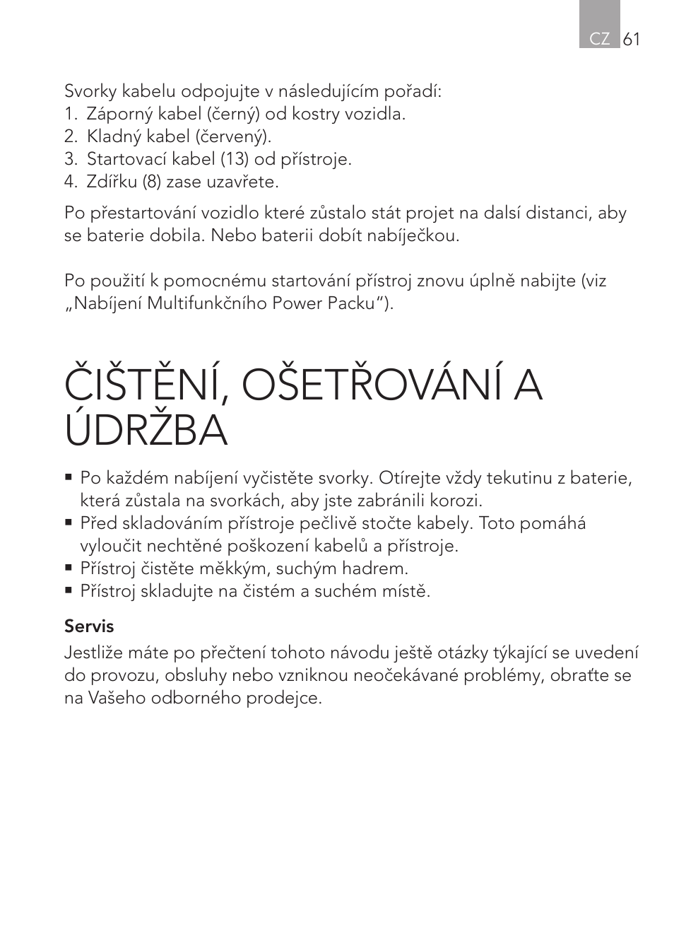 Čištění, ošetřování a údržba | AEG Multi-Powerpack ML 12 User Manual | Page 61 / 76