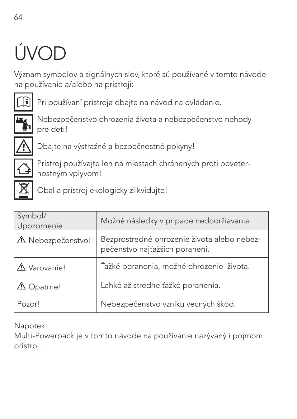 Úvod | AEG Multi-Powerpack ML 12 User Manual | Page 64 / 76