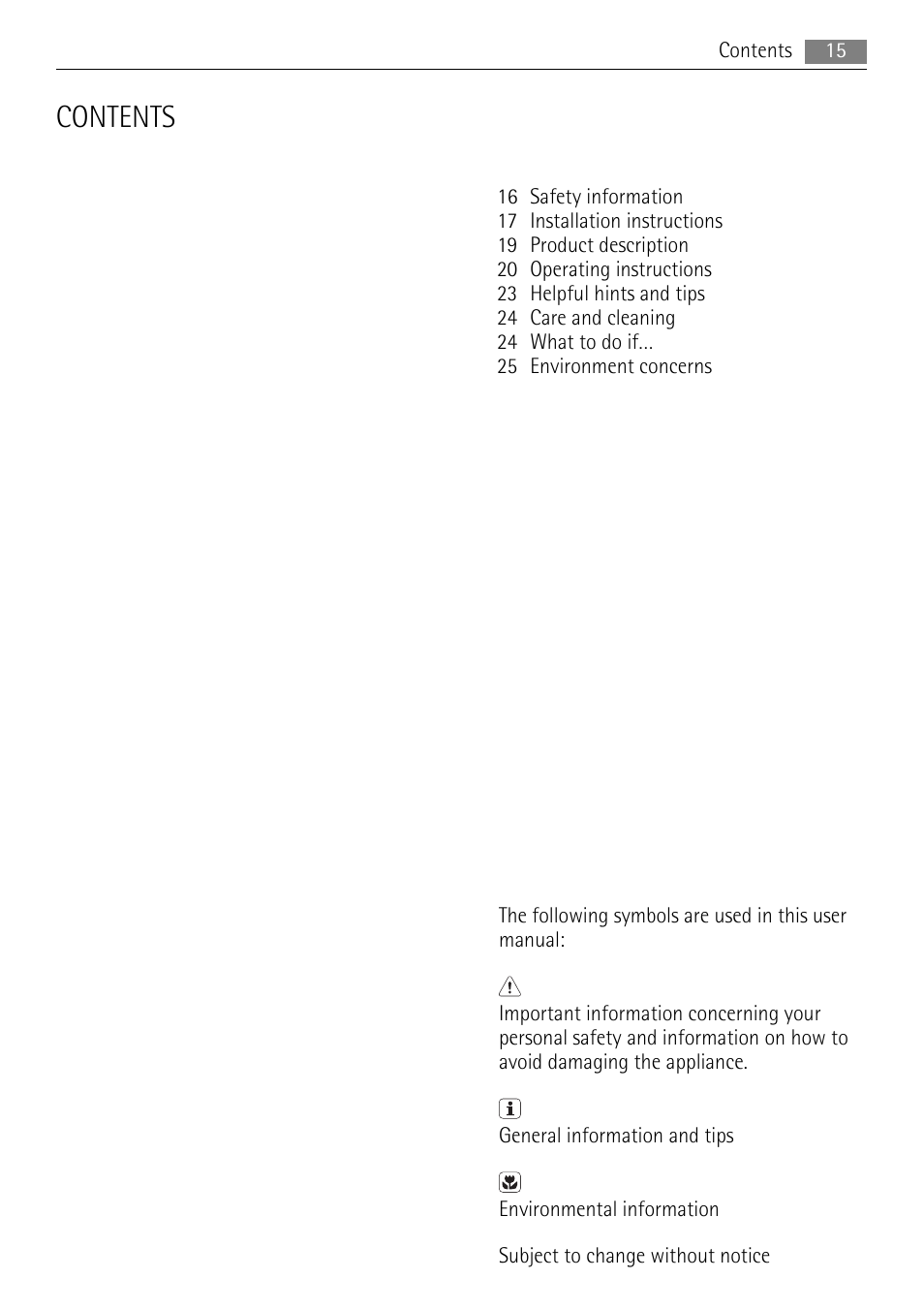 AEG HK764070FB User Manual | Page 15 / 28