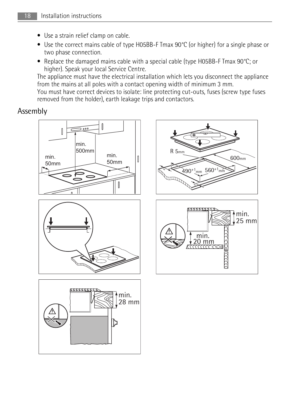 Assembly | AEG HK764070FB User Manual | Page 18 / 28