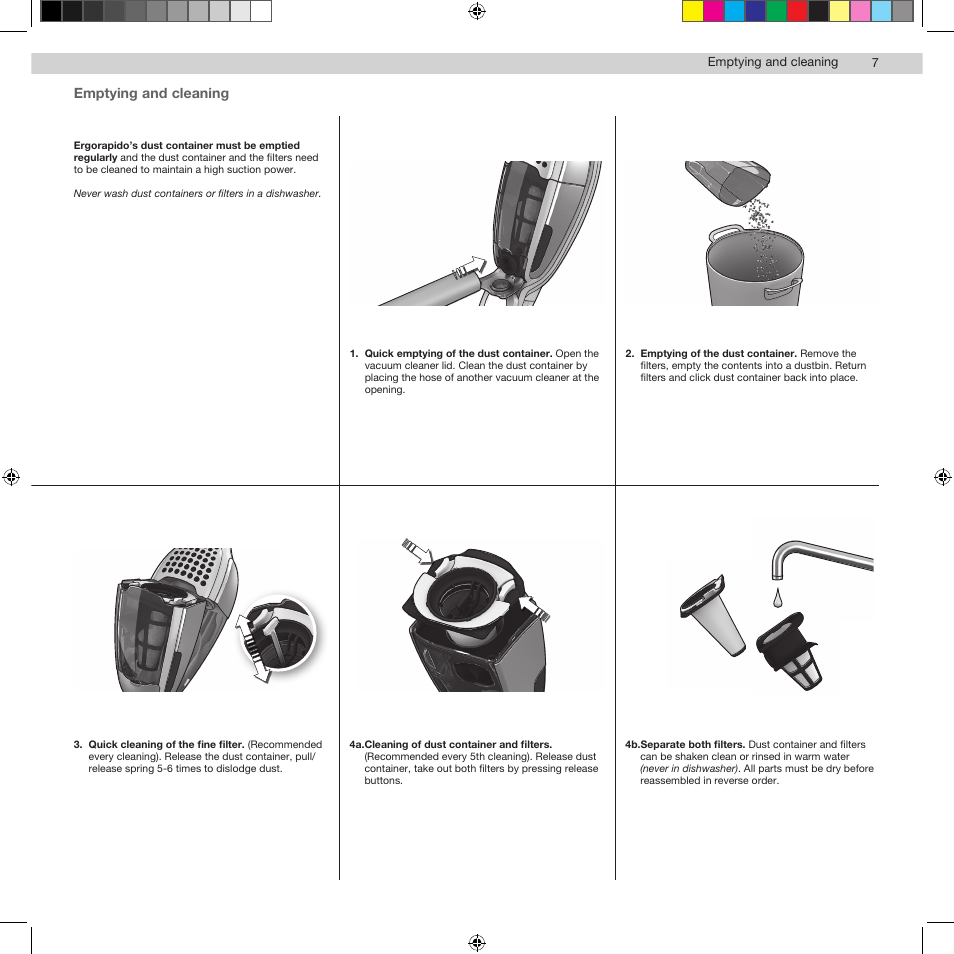 Emptying and cleaning | AEG AG943 User Manual | Page 7 / 12