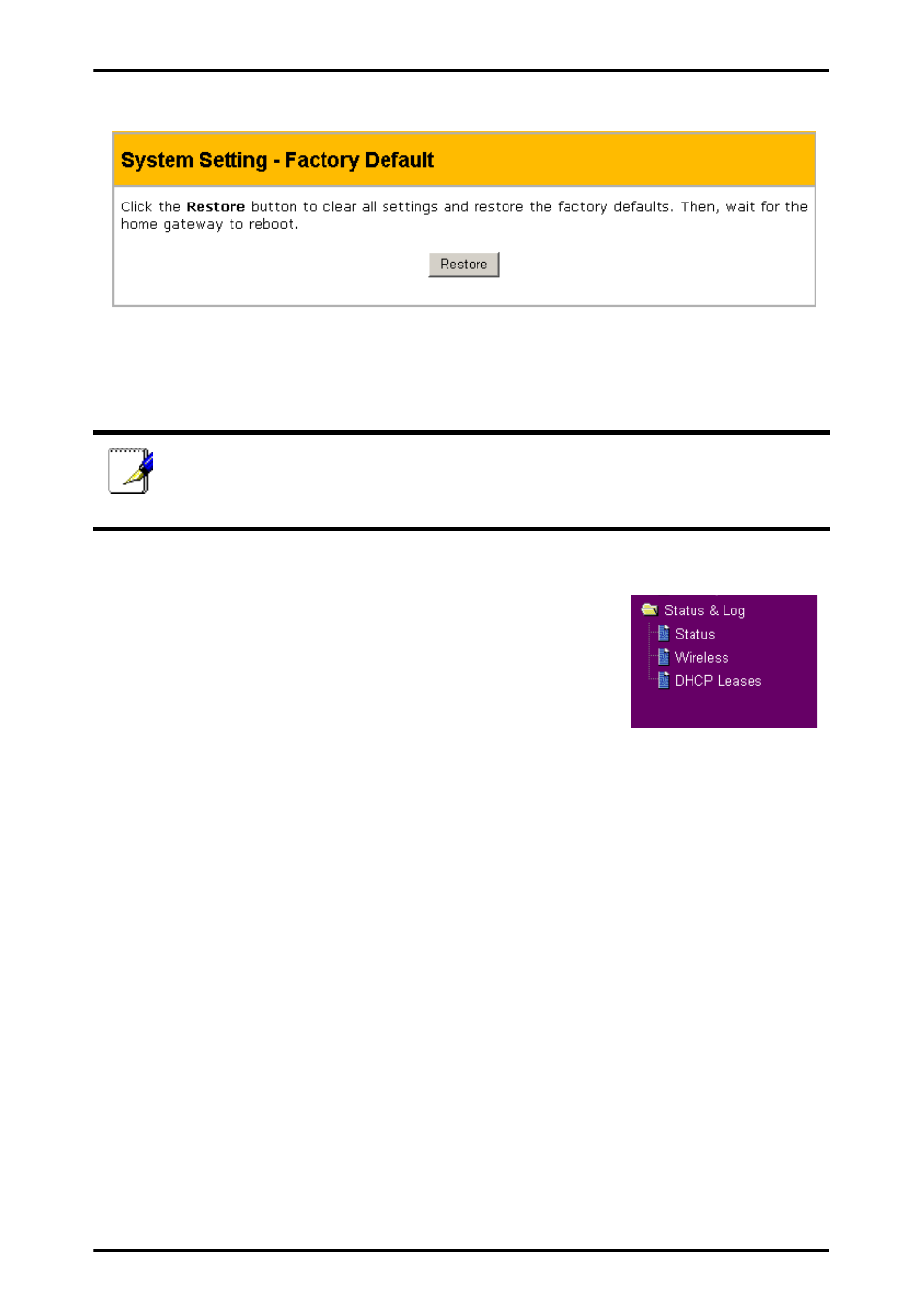 Factory default, Status and log | Asus WL-HDD2.5 User Manual | Page 79 / 91