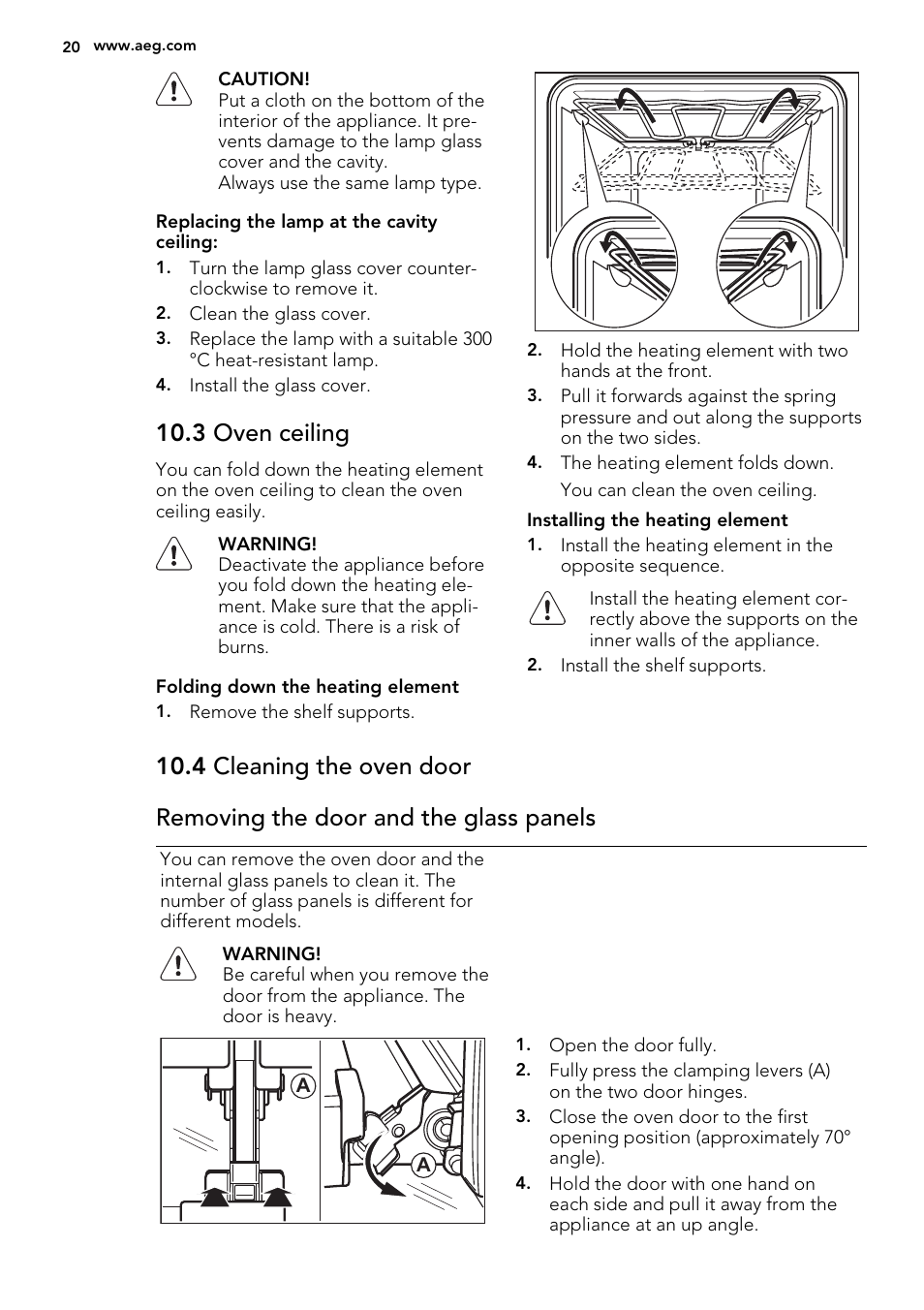 3 oven ceiling | AEG BP5304001M User Manual | Page 20 / 32