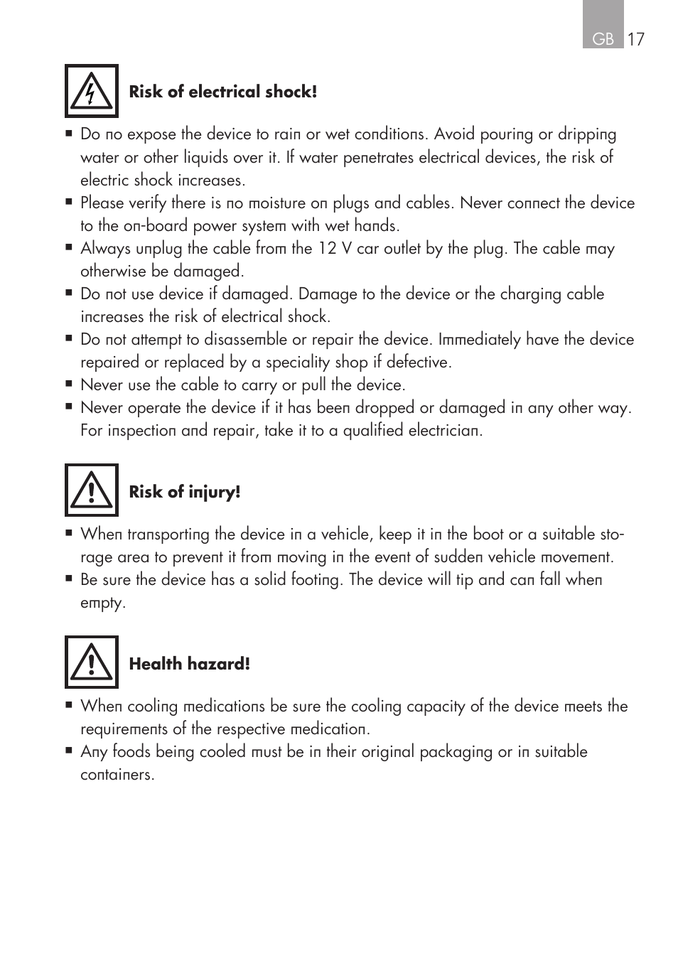 AEG Mini Fridge MS 4 User Manual | Page 17 / 56