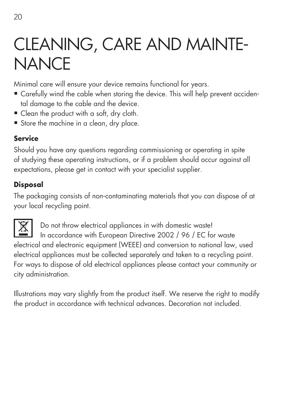 Cleaning, care and mainte- nance | AEG Mini Fridge MS 4 User Manual | Page 20 / 56