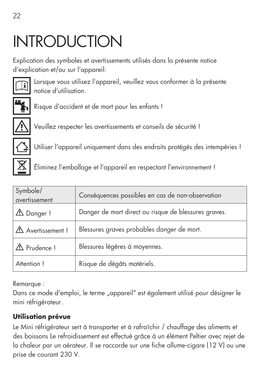 Introduction | AEG Mini Fridge MS 4 User Manual | Page 22 / 56